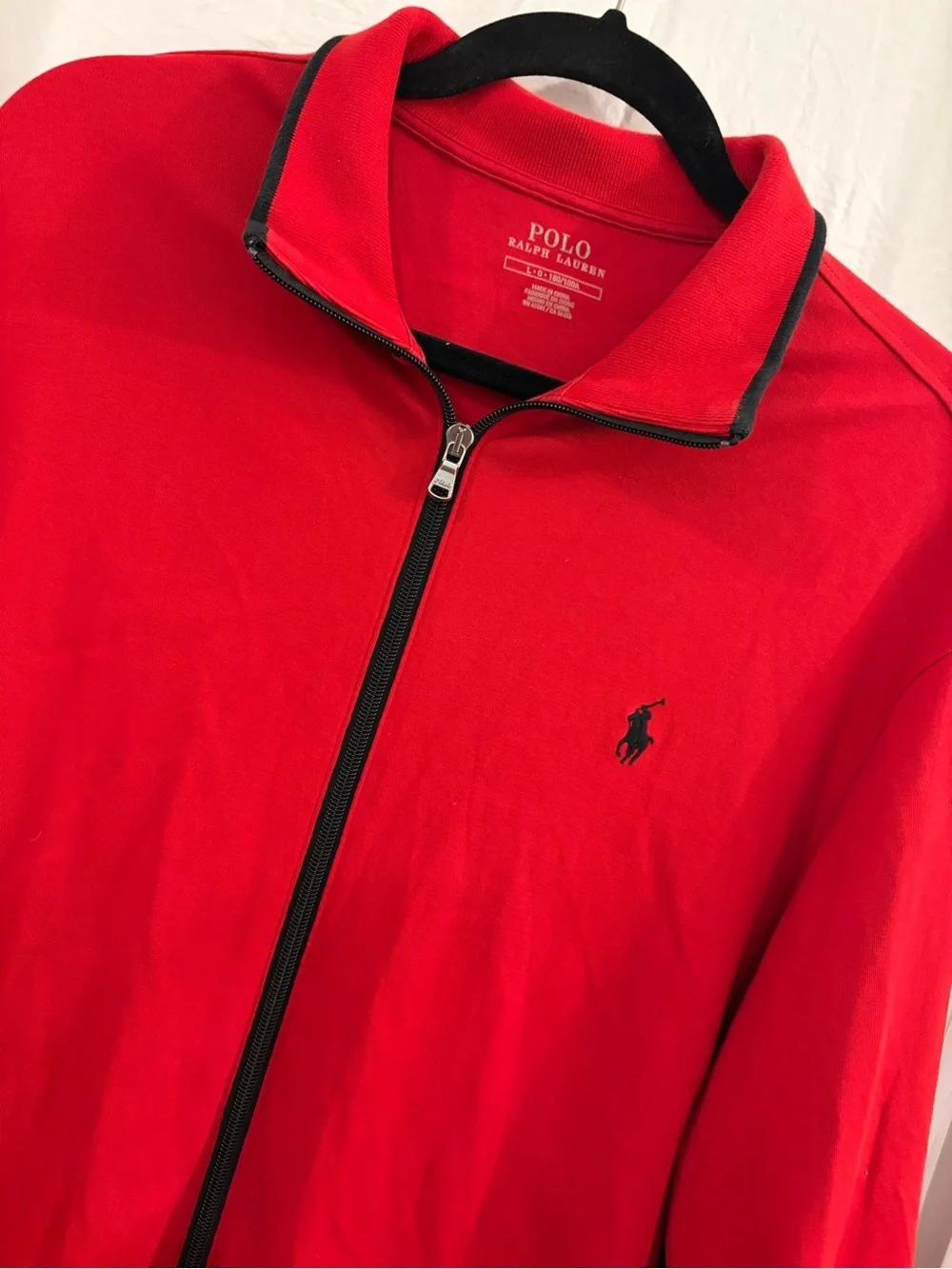 Polo by Ralph Lauren Red and Black Full-Zip Jacket